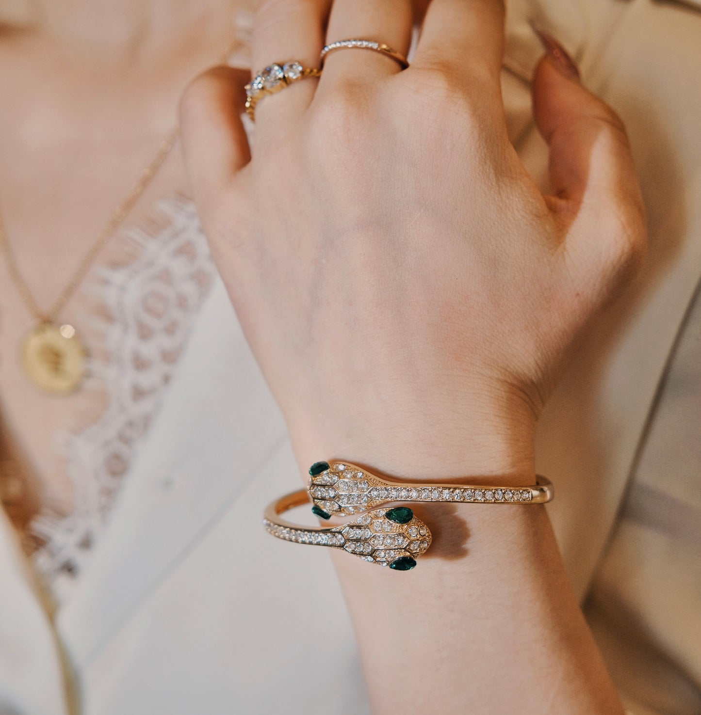 Serpent Diamond - Encrusted Bracelet