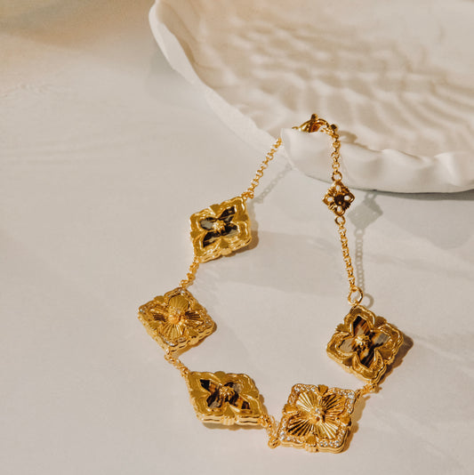 18K Tiger Eye Stone Bracelet