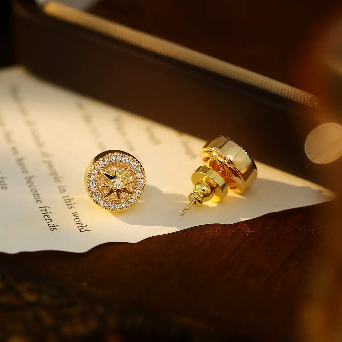 Compass Star Diamond Earrings