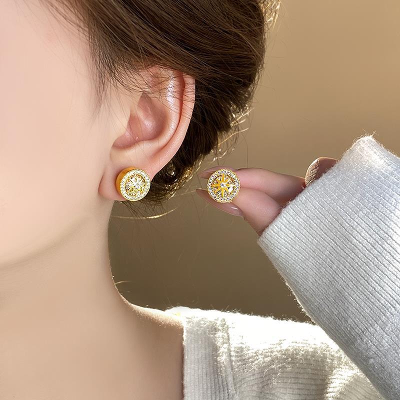 Compass Star Diamond Earrings