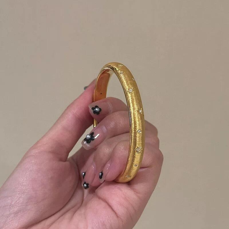 Gold - Plated Star - Studded Bangle