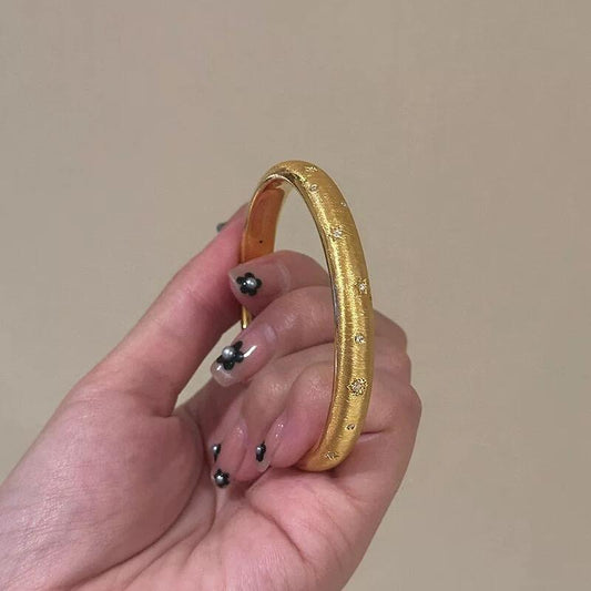 Gold - Plated Star - Studded Bangle