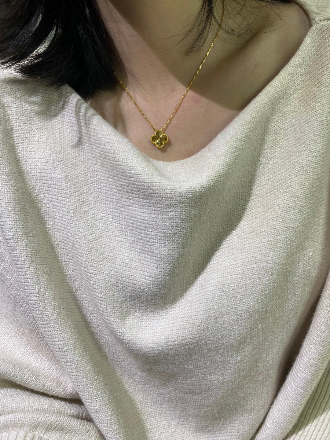 18K Gold - Plated Five - Flower Necklace
