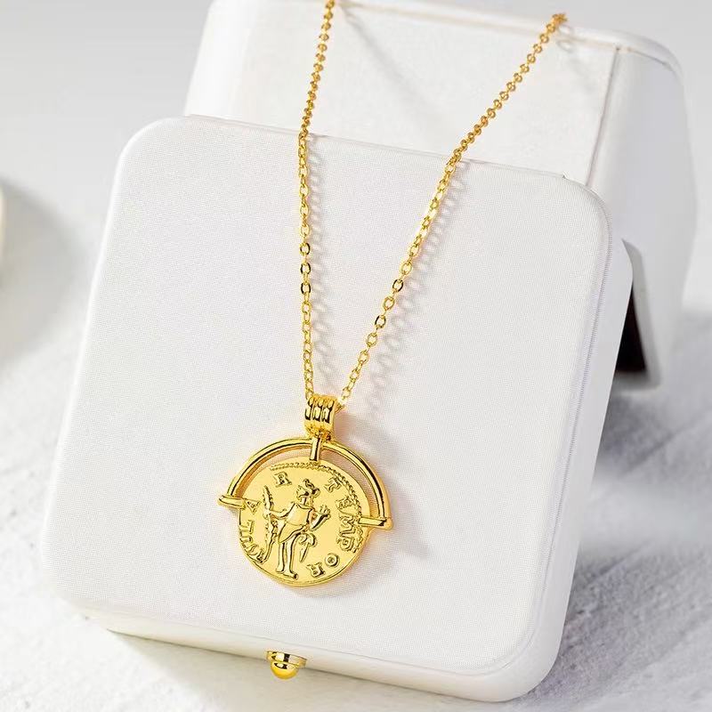 Roman Coin Pendant Necklace