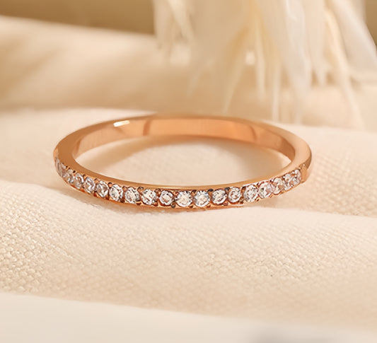 Diamond - Inlaid Titanium Steel Ring