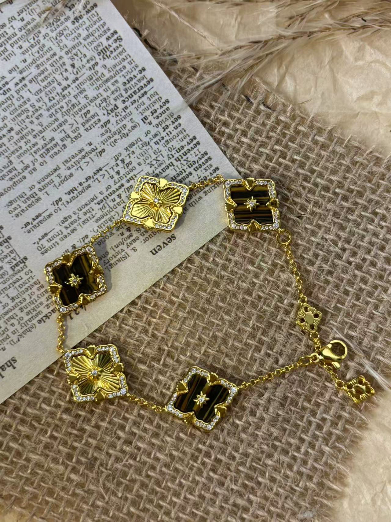 Tiger Eye Stone Bracelet - 18K Gold Plated