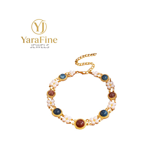 Vintage Palace Style Faux Pearl & Alloy Jewelry Set