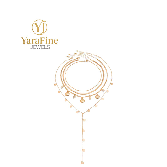 Beach Style Multi-Layered Shell Gold Plated Necklace