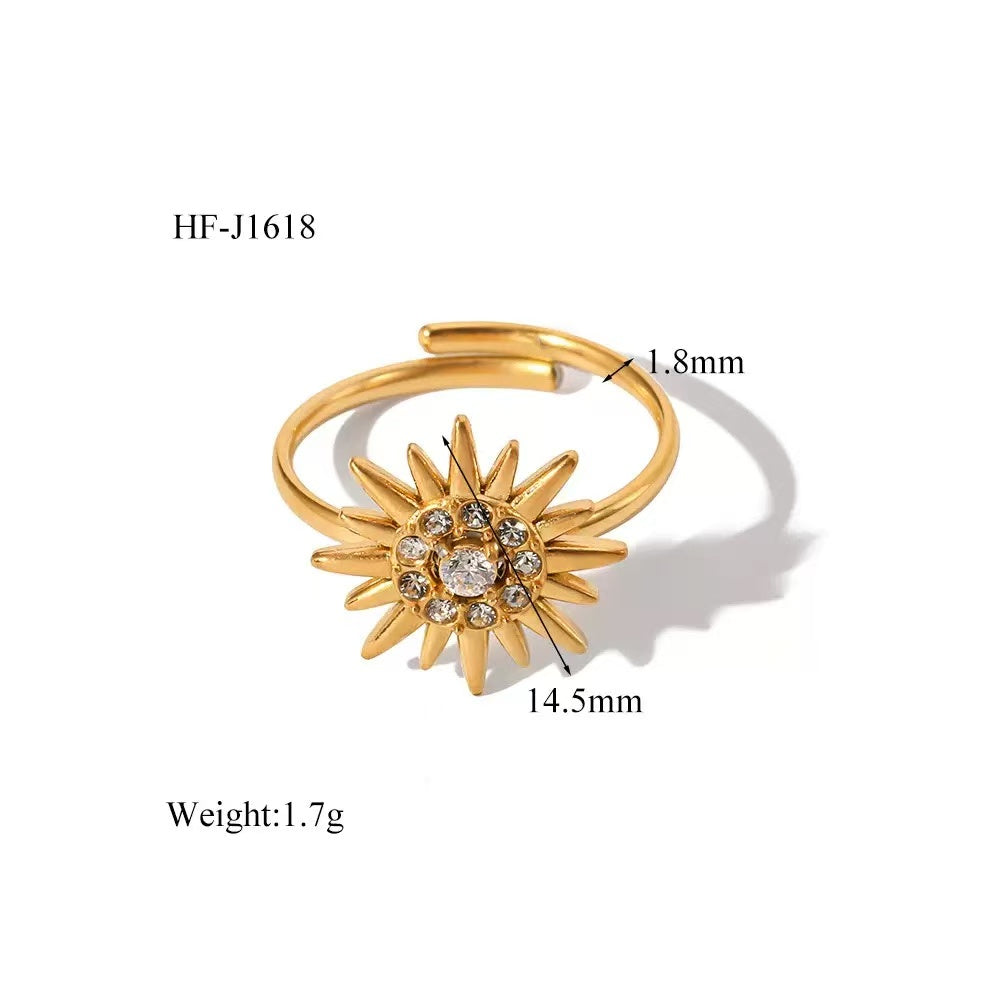 Moon Zircon - Inlaid Adjustable Rings