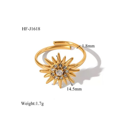 Moon Zircon - Inlaid Adjustable Rings