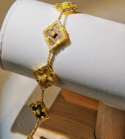 18K Tiger Eye Stone Bracelet