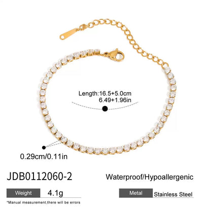 Zircon - Inlaid Titanium Steel Bracelet