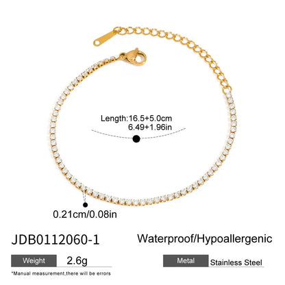Zircon - Inlaid Titanium Steel Bracelet