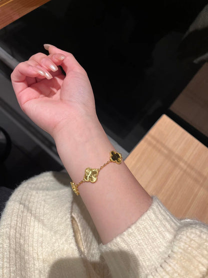 18K Gold - Plated Five - Clover Bracelet