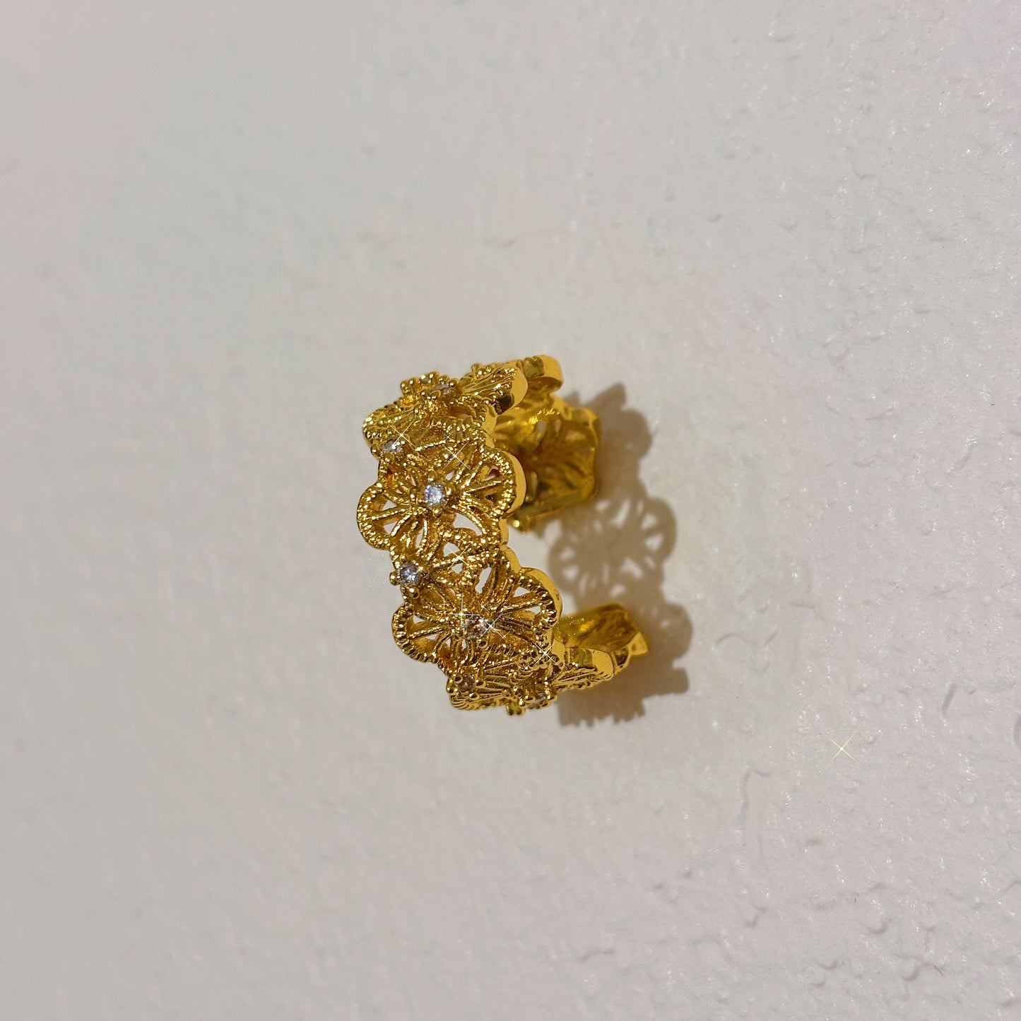 Floral Lace Open Ring