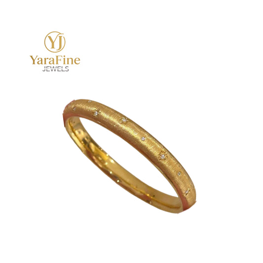 Gold - Plated Star - Studded Bangle
