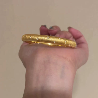 Gold - Plated Star - Studded Bangle