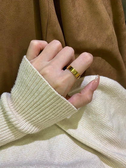 Timeless Gold - Plated Engraved Band Ring