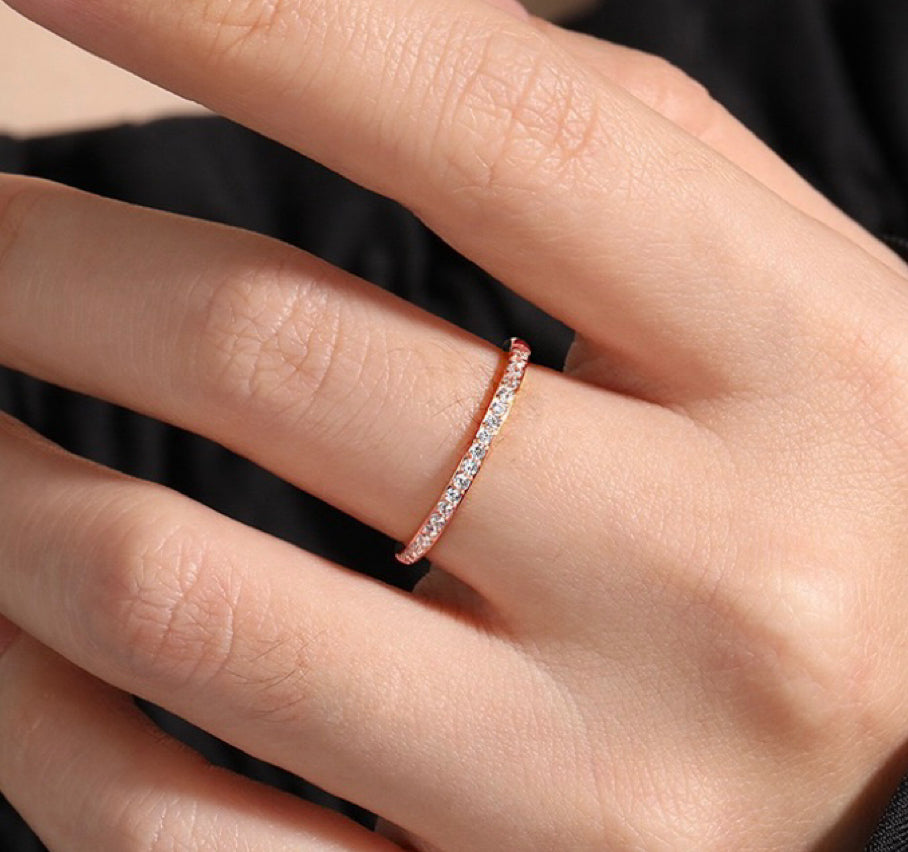 Diamond - Inlaid Titanium Steel Ring