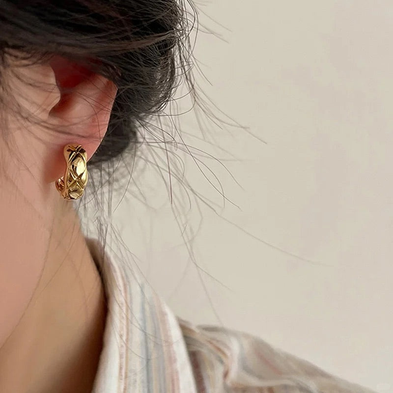 QuiltedHoop Earrings