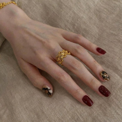 Floral Lace Open Ring
