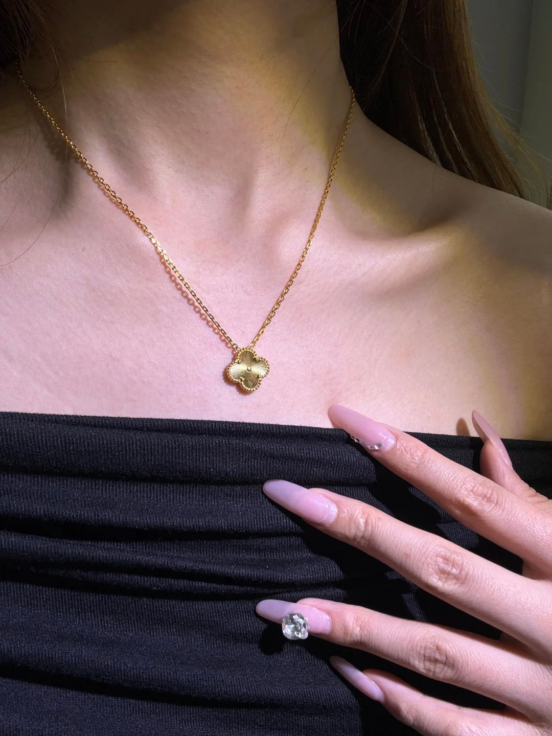 18K Gold - Plated Five - Flower Necklace