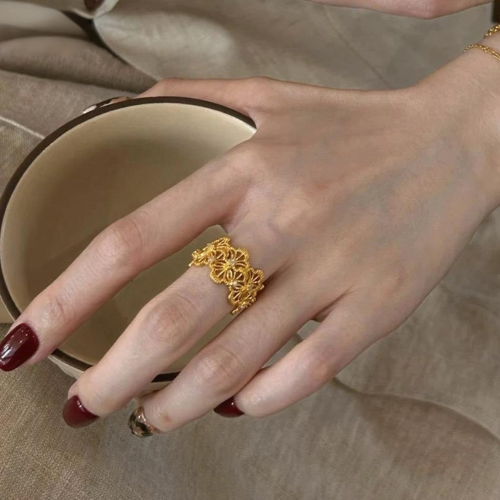 Floral Lace Open Ring