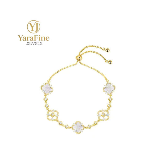 Natural Clover Mother-of-Pearl Bracelet