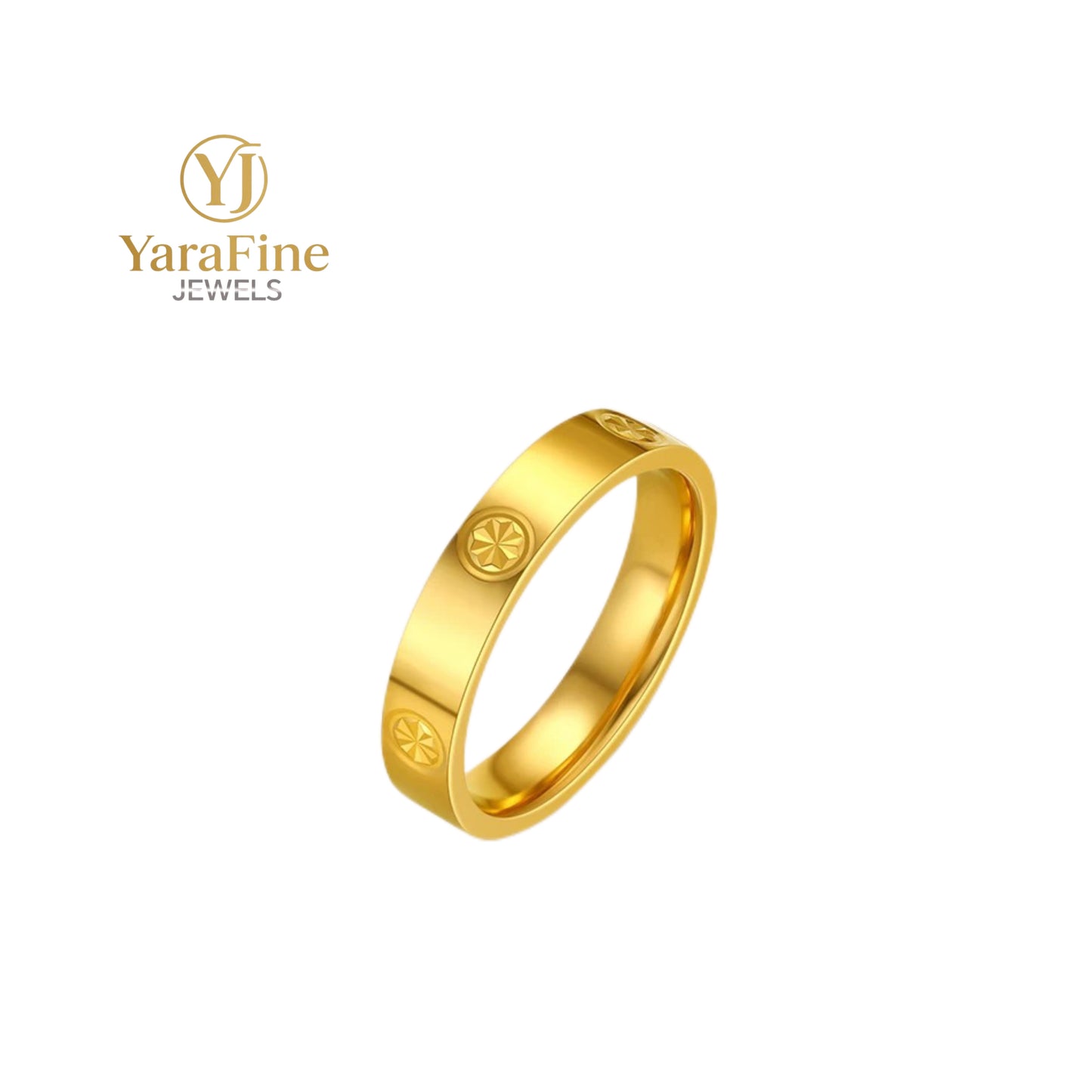 Timeless Gold - Plated Engraved Band Ring