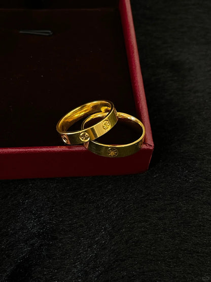 Timeless Gold - Plated Engraved Band Ring
