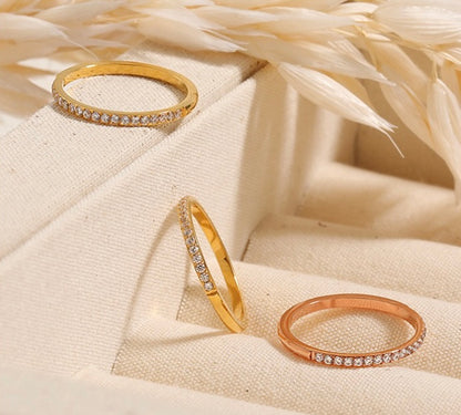 Diamond - Inlaid Titanium Steel Ring