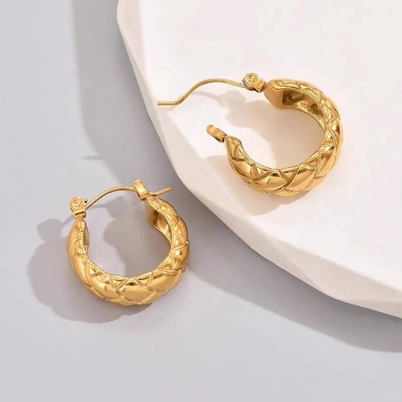 QuiltedHoop Earrings